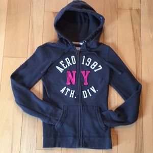 Aeropostale Full Zip Hoodie - 1987 New York - Blue